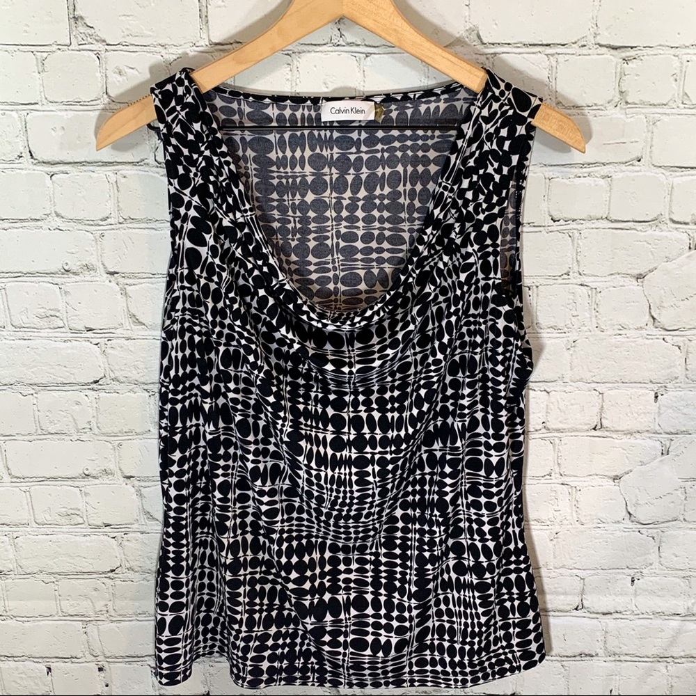 XL Calvin Klein Black and White Scoop Tank